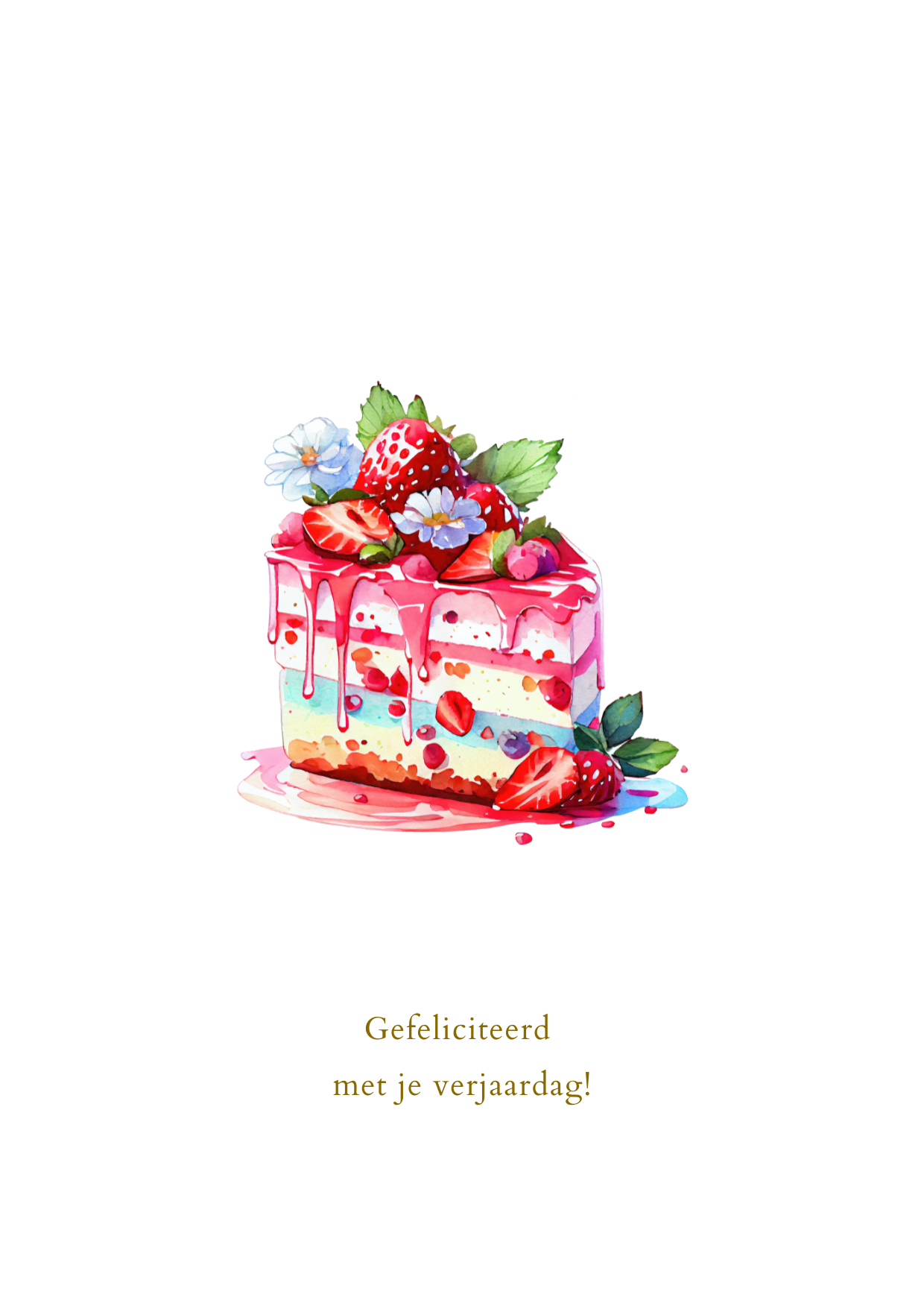 Kaart Gefeliciteerd taart