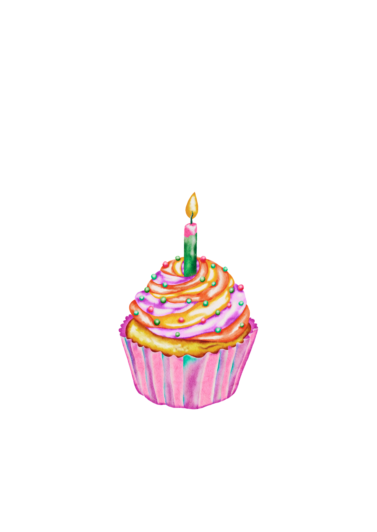 Kaart Cupcake met kaarsje