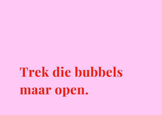 Kaart Trek die bubbels maar open
