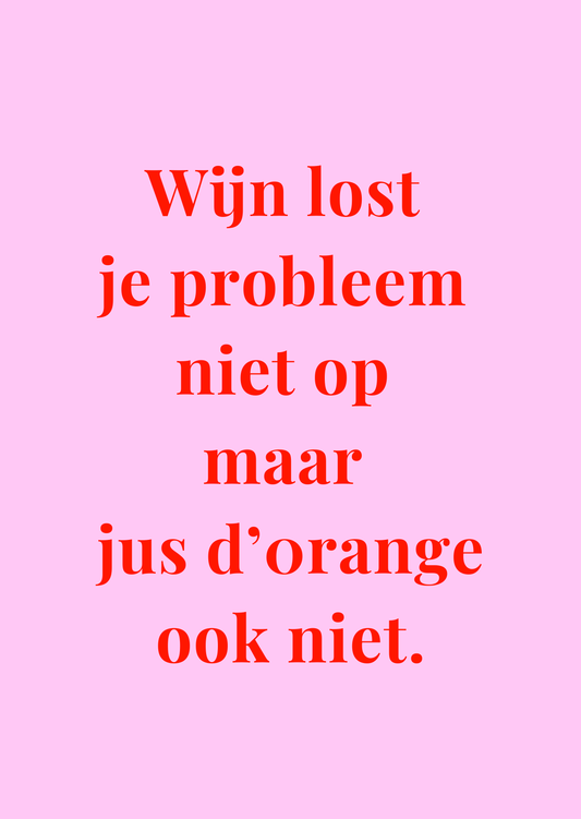 Kaart Wijn en jus d'orange